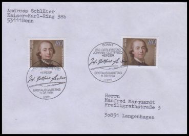 Bund, 1747 FDC