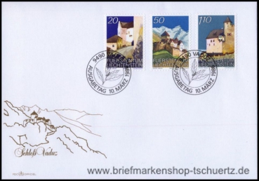 Liechtenstein, 896-98 FDC