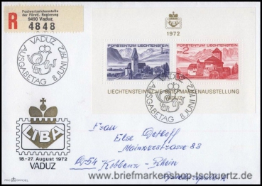 Liechtenstein, Bl. 9 FDC